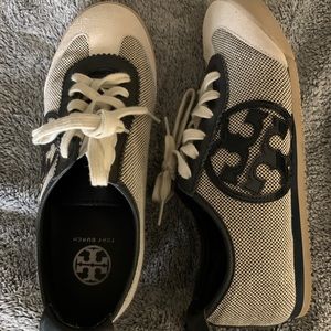 Tory Burch sneaks in navy and beige